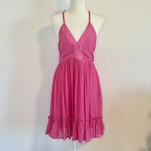 New In, Lattice Open Back Sleeveless Ruffled Mini Dress, Size S